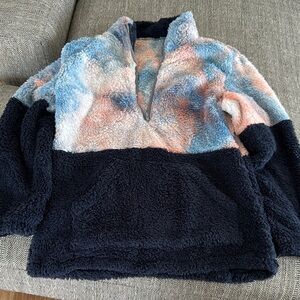 Cozy Tie-Dye Sherpa Pullover